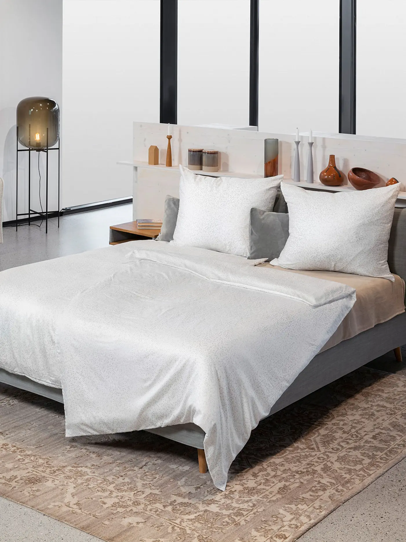 FUSSENEGGER | Satin Bettwäsche Tencel 70x90cm/140x200cm Weiss | 